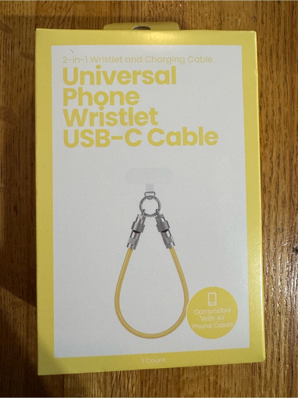 Universal Phone Wristlet USB-C Cable - Yellow